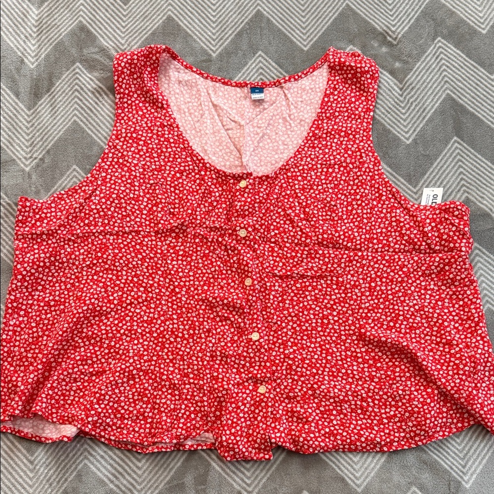Old Navy Red Floral Women's Tank Top